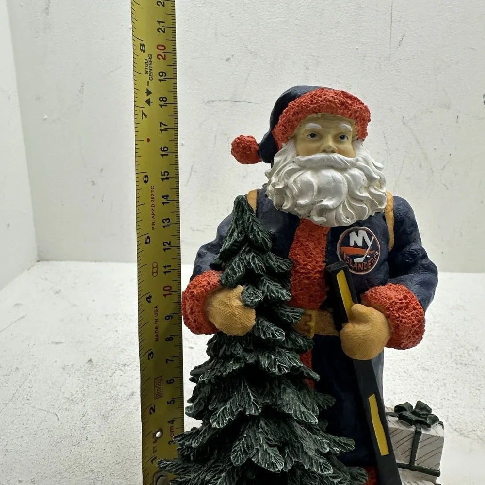 VTG New York Islanders Santa Figurine Memory Company NHL Christmas Decor Y2K 00s